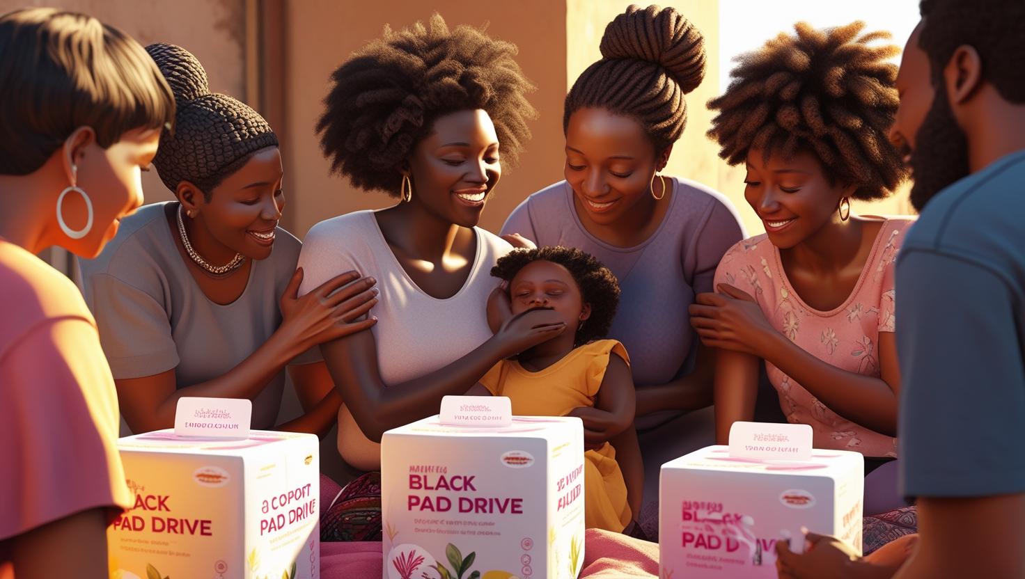 generate image for me to use in a website for an organisation that does pad drivr . it should shoe love care and support and the people used should be black. the picture should shoew a pad drive (1)